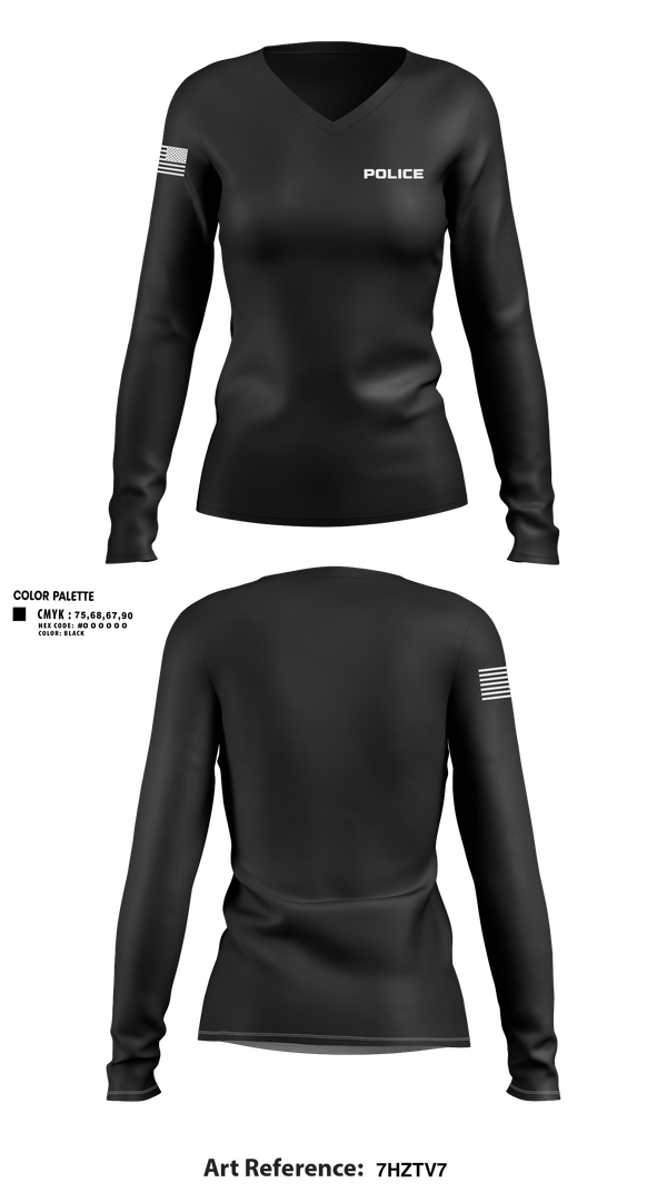 Womens Long Sleeve Vneck Shirt, POLICE, Police, Teamtime, Team time, sublimation, custom sports apparel, team uniforms, spirit wear, spiritwear, sports uniforms, custom shirts, team store, custom team store, fundraiser sports, apparel fundraiser