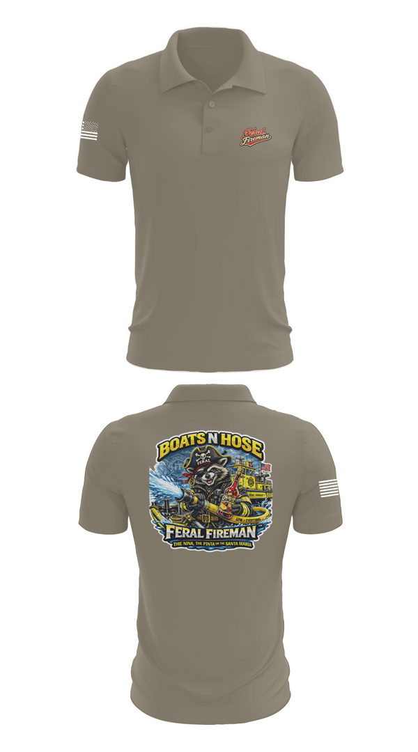 Short Sleeve Performance Polo, Feral Fireman, Fire Department, Teamtime, Team time, sublimation, custom sports apparel, team uniforms, spirit wear, spiritwear, sports uniforms, custom shirts, team store, custom team store, fundraiser sports, apparel fundraiser