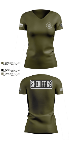 Womens Short Sleeve Vneck Shirt, Montgomery County Sheriff’s Office K9 Unit, Police, Teamtime, Team time, sublimation, custom sports apparel, team uniforms, spirit wear, spiritwear, sports uniforms, custom shirts, team store, custom team store, fundraiser sports, apparel fundraiser