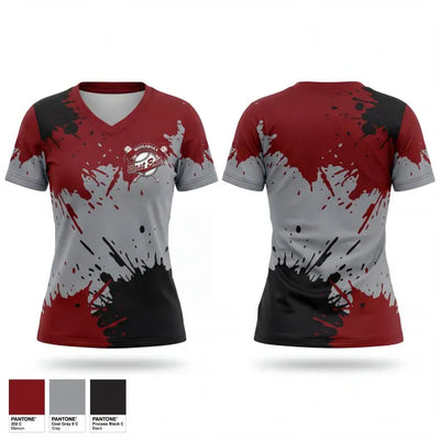 East End Mishawaka Baseball Softball Association 26327685 Women's Short Sleeve V-neck Shirt - 1