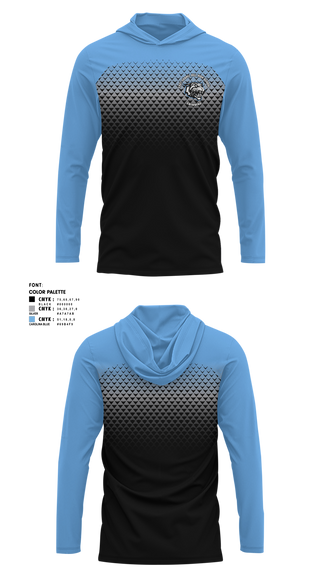 Long Sleeve Performance Shirt with hood, East Chapel Hill High School Swimming, Swimming, Teamtime, Team time, sublimation, custom sports apparel, team uniforms, spirit wear, spiritwear, sports uniforms, custom shirts, team store, custom team store, fundraiser sports, apparel fundraiser