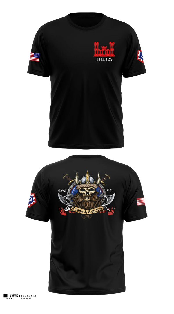 Short Sleeve Performance Shirt, 125 ENGINEER COMPANY, National Guard, Teamtime, Team time, sublimation, custom sports apparel, team uniforms, spirit wear, spiritwear, sports uniforms, custom shirts, team store, custom team store, fundraiser sports, apparel fundraiser