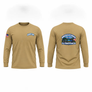 Long Sleeve Performance Shirt, America’s Road to Forgiveness, Army, Teamtime, Team time, sublimation, custom sports apparel, team uniforms, spirit wear, spiritwear, sports uniforms, custom shirts, team store, custom team store, fundraiser sports, apparel fundraiser