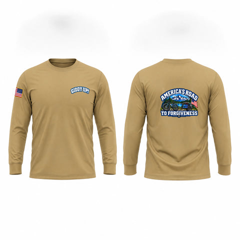 Long Sleeve Performance Shirt, America’s Road to Forgiveness, Army, Teamtime, Team time, sublimation, custom sports apparel, team uniforms, spirit wear, spiritwear, sports uniforms, custom shirts, team store, custom team store, fundraiser sports, apparel fundraiser