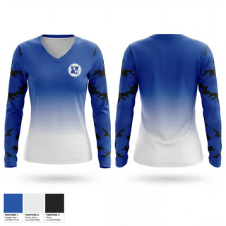 Womens Long Sleeve Vneck Shirt, North East High School Indians, Softball, Teamtime, Team time, sublimation, custom sports apparel, team uniforms, spirit wear, spiritwear, sports uniforms, custom shirts, team store, custom team store, fundraiser sports, apparel fundraiser