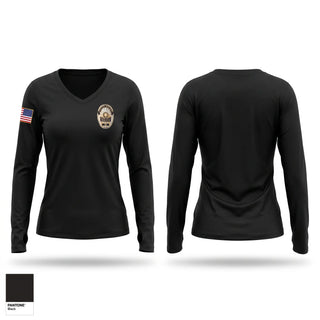 Womens Long Sleeve Vneck Shirt, Rowlett Police Department, Police, Teamtime, Team time, sublimation, custom sports apparel, team uniforms, spirit wear, spiritwear, sports uniforms, custom shirts, team store, custom team store, fundraiser sports, apparel fundraiser