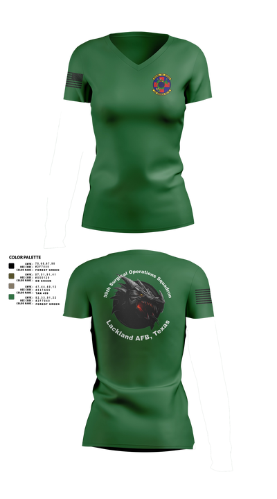 59th Surgical Operations Squadron 37744422 Women's Short Sleeve V-neck Shirt - 114