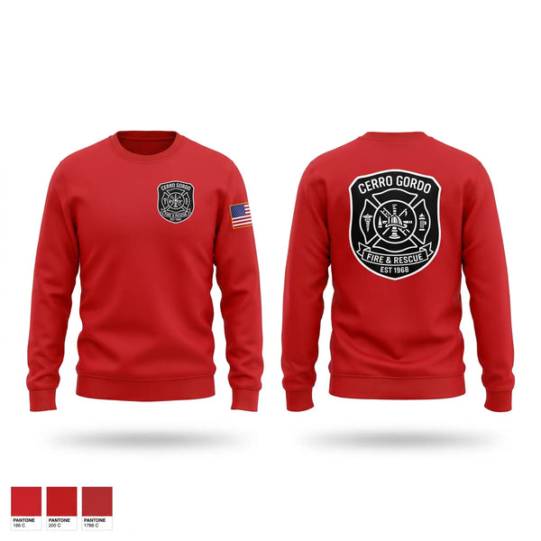 Crew Neck Sweatshirt, Cerro Gordo Fire Rescue, EMS/EMT, Teamtime, Team time, sublimation, custom sports apparel, team uniforms, spirit wear, spiritwear, sports uniforms, custom shirts, team store, custom team store, fundraiser sports, apparel fundraiser