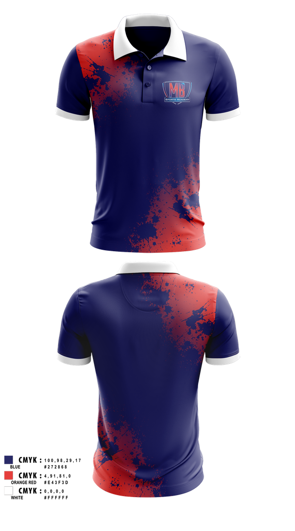 Short Sleeve Performance Polo, MB Sports Academy, Golf, Teamtime, Team time, sublimation, custom sports apparel, team uniforms, spirit wear, spiritwear, sports uniforms, custom shirts, team store, custom team store, fundraiser sports, apparel fundraiser