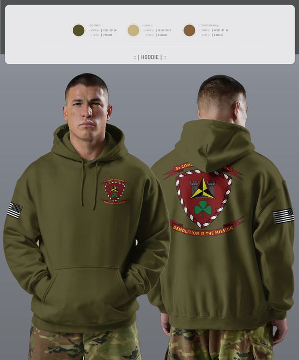 Hoodie, 3d Combat Engineer Battalion, , Teamtime, Team time, sublimation, custom sports apparel, team uniforms, spirit wear, spiritwear, sports uniforms, custom shirts, team store, custom team store, fundraiser sports, apparel fundraiser