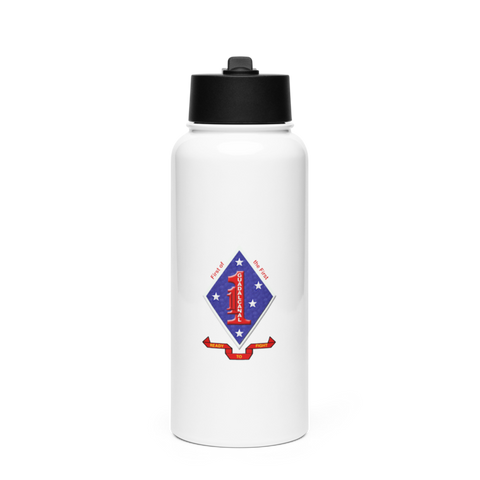 1st Battalion, 1st Marines 4842563 Stainless Steel Water Bottle with a Straw Lid