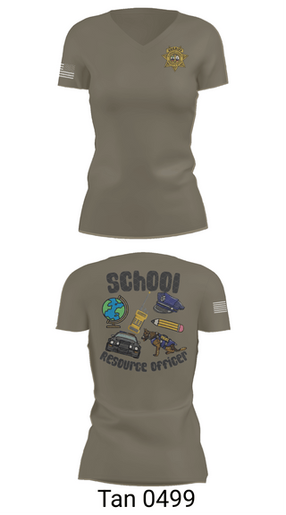 Womens Short Sleeve Vneck Shirt, Florence County Sheriff's Office SRO, Police, Teamtime, Team time, sublimation, custom sports apparel, team uniforms, spirit wear, spiritwear, sports uniforms, custom shirts, team store, custom team store, fundraiser sports, apparel fundraiser