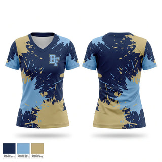 Womens Short Sleeve Vneck Shirt, Benjamin Franklin High School- Chargers, Cheer, Teamtime, Team time, sublimation, custom sports apparel, team uniforms, spirit wear, spiritwear, sports uniforms, custom shirts, team store, custom team store, fundraiser sports, apparel fundraiser