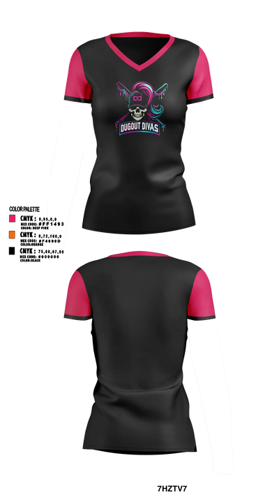 Dugout divas 33189560 Women's Short Sleeve V-neck Shirt - 5