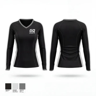 GQ SPORTS 29917828 Women's Long Sleeve V-neck Shirt - 1