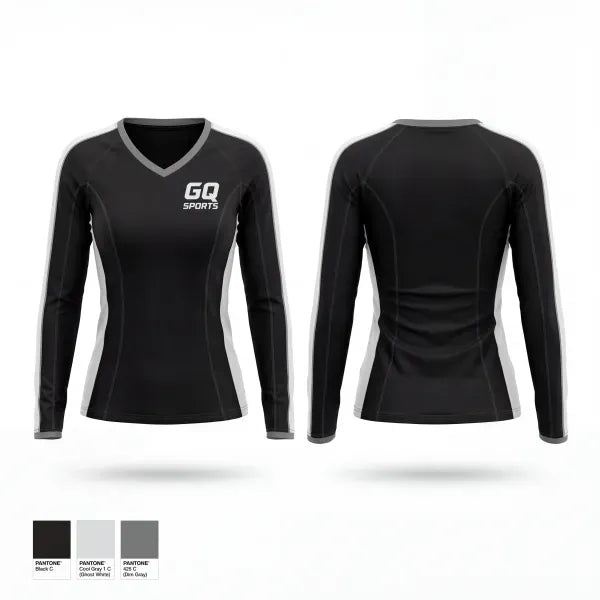 Womens Long Sleeve Vneck Shirt, GQ SPORTS, Baseball, Teamtime, Team time, sublimation, custom sports apparel, team uniforms, spirit wear, spiritwear, sports uniforms, custom shirts, team store, custom team store, fundraiser sports, apparel fundraiser
