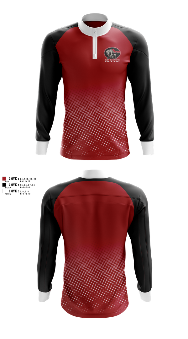 Quarter Zip Jacket, Glen oaks, Track & Field, Teamtime, Team time, sublimation, custom sports apparel, team uniforms, spirit wear, spiritwear, sports uniforms, custom shirts, team store, custom team store, fundraiser sports, apparel fundraiser