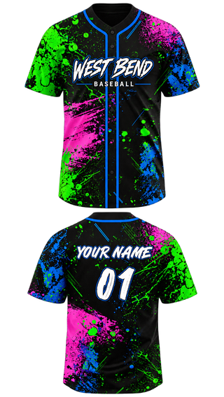 Full Button Baseball Jersey, West bend bulldogs, Baseball, Teamtime, Team time, sublimation, custom sports apparel, team uniforms, spirit wear, spiritwear, sports uniforms, custom shirts, team store, custom team store, fundraiser sports, apparel fundraiser