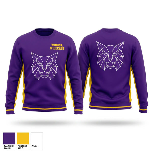 Crew Neck Sweatshirt, Winona Wildcats, Baseball, Teamtime, Team time, sublimation, custom sports apparel, team uniforms, spirit wear, spiritwear, sports uniforms, custom shirts, team store, custom team store, fundraiser sports, apparel fundraiser