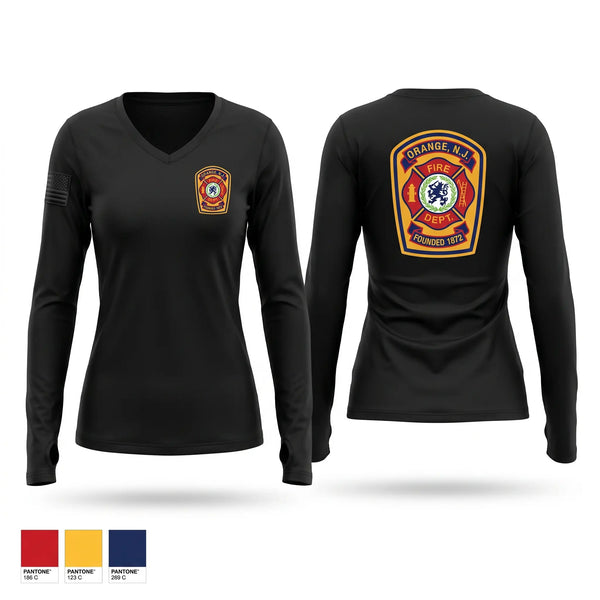 Womens Long Sleeve Vneck Shirt, Tour 4, Fire Department, Teamtime, Team time, sublimation, custom sports apparel, team uniforms, spirit wear, spiritwear, sports uniforms, custom shirts, team store, custom team store, fundraiser sports, apparel fundraiser
