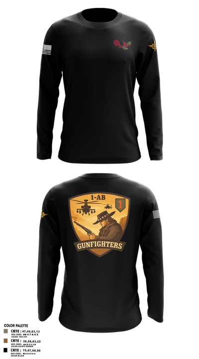 1-1 Attack Battalion, HHC, S2 65636649 Long Sleeve Performance Shirt 3