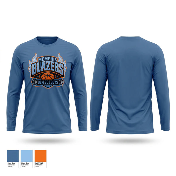 Long Sleeve Performance Shirt, Memphis Blazers, Men's Basketball, Teamtime, Team time, sublimation, custom sports apparel, team uniforms, spirit wear, spiritwear, sports uniforms, custom shirts, team store, custom team store, fundraiser sports, apparel fundraiser