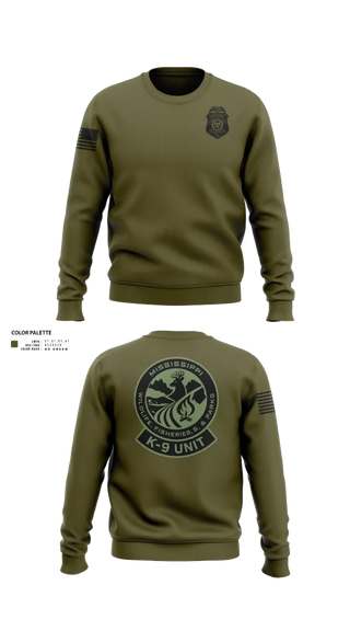 Crew Neck Sweatshirt, MDWFP K9, , Teamtime, Team time, sublimation, custom sports apparel, team uniforms, spirit wear, spiritwear, sports uniforms, custom shirts, team store, custom team store, fundraiser sports, apparel fundraiser