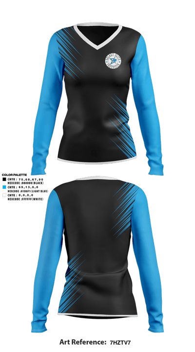 Galaxy Elite 40487926 Women's Long Sleeve V-neck Shirt - 21