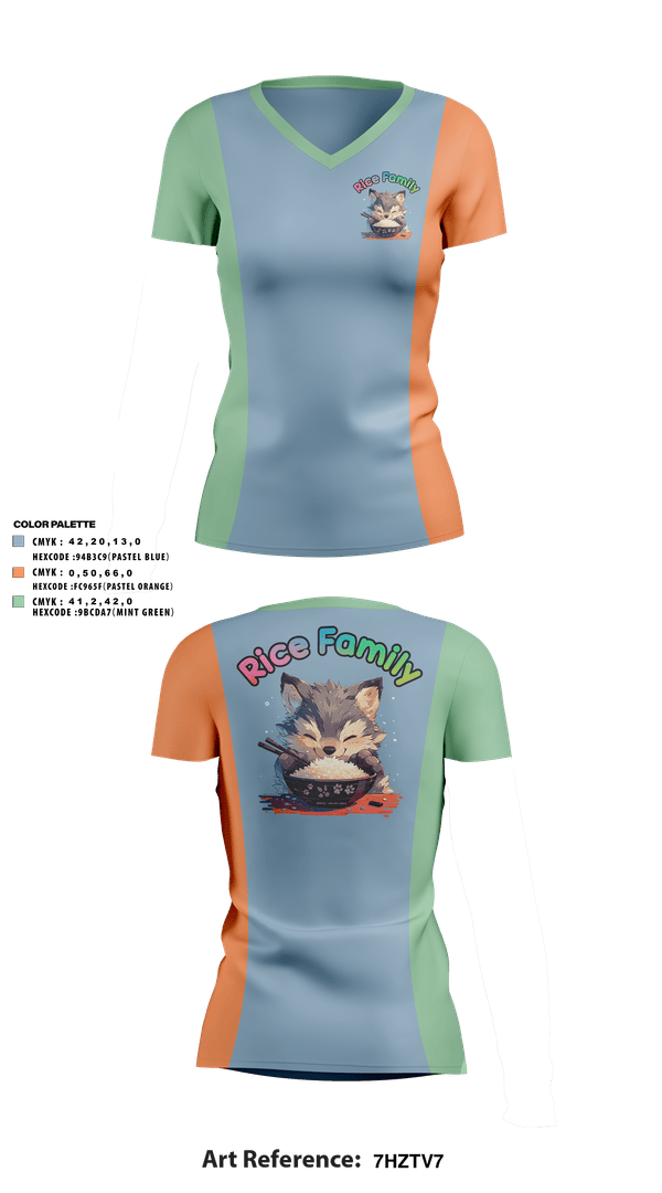 Womens Short Sleeve Vneck Shirt, Rice, Track & Field, Teamtime, Team time, sublimation, custom sports apparel, team uniforms, spirit wear, spiritwear, sports uniforms, custom shirts, team store, custom team store, fundraiser sports, apparel fundraiser