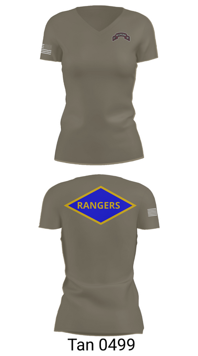 5th Rangers 1510549 Women's Short Sleeve V-neck Shirt - 68