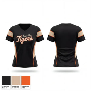 Womens Short Sleeve Vneck Shirt, Tampa Bay Tigers, Baseball, Teamtime, Team time, sublimation, custom sports apparel, team uniforms, spirit wear, spiritwear, sports uniforms, custom shirts, team store, custom team store, fundraiser sports, apparel fundraiser