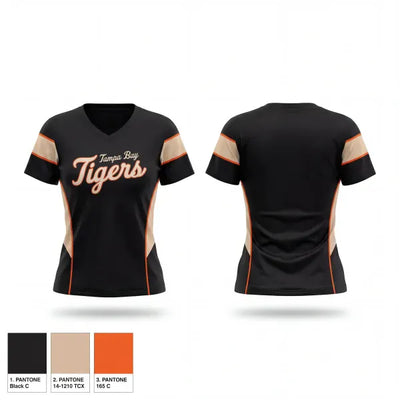 Tampa Bay Tigers 81926096 Women's Short Sleeve V-neck Shirt - 1