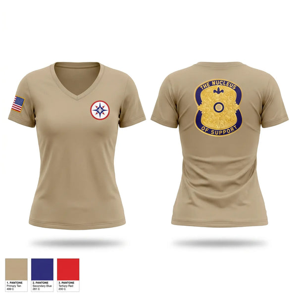Womens Short Sleeve Vneck Shirt, 395th CSSB, Army, Teamtime, Team time, sublimation, custom sports apparel, team uniforms, spirit wear, spiritwear, sports uniforms, custom shirts, team store, custom team store, fundraiser sports, apparel fundraiser