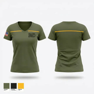 Womens Short Sleeve Vneck Shirt, Greene County Sheriff’s Department, Police, Teamtime, Team time, sublimation, custom sports apparel, team uniforms, spirit wear, spiritwear, sports uniforms, custom shirts, team store, custom team store, fundraiser sports, apparel fundraiser