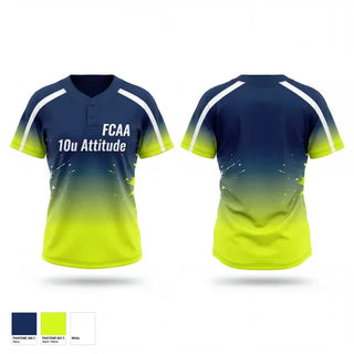 Two Button Softball Jersey, FCAA 10u Attitude, Softball, Teamtime, Team time, sublimation, custom sports apparel, team uniforms, spirit wear, spiritwear, sports uniforms, custom shirts, team store, custom team store, fundraiser sports, apparel fundraiser