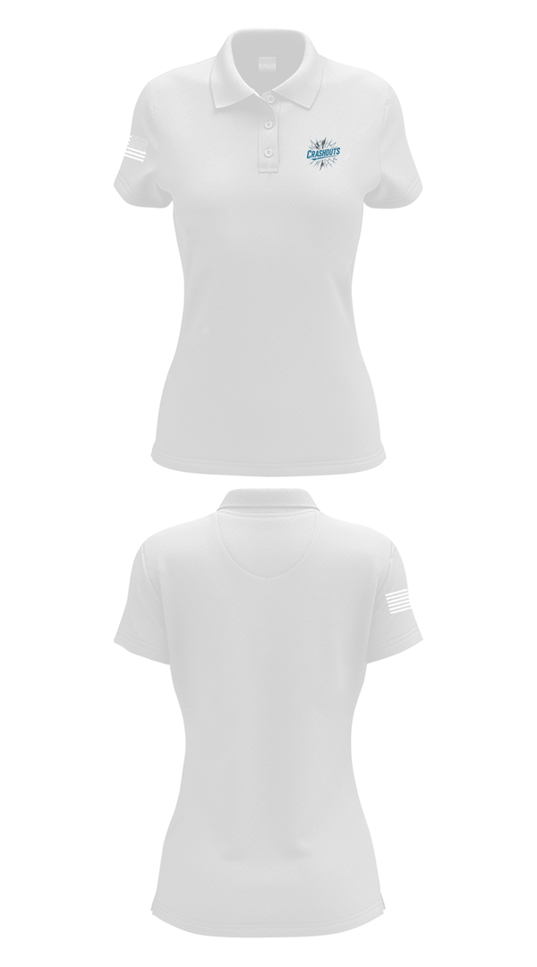 Womens Short Sleeve Performance Polo, CRASHOUTS, Baseball, Teamtime, Team time, sublimation, custom sports apparel, team uniforms, spirit wear, spiritwear, sports uniforms, custom shirts, team store, custom team store, fundraiser sports, apparel fundraiser