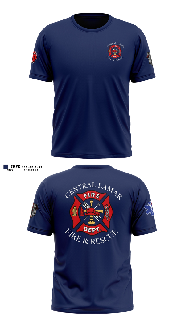 Short Sleeve Performance Shirt, Central Lamar Fire & Rescue, Fire Department, Teamtime, Team time, sublimation, custom sports apparel, team uniforms, spirit wear, spiritwear, sports uniforms, custom shirts, team store, custom team store, fundraiser sports, apparel fundraiser