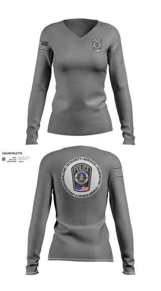 Womens Long Sleeve Vneck Shirt, Pennridge Regional Police, Police, Teamtime, Team time, sublimation, custom sports apparel, team uniforms, spirit wear, spiritwear, sports uniforms, custom shirts, team store, custom team store, fundraiser sports, apparel fundraiser