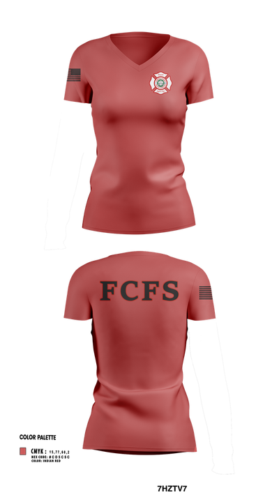 Fairfield County Fire Service 95108928 Women's Short Sleeve V-neck Shirt - 103