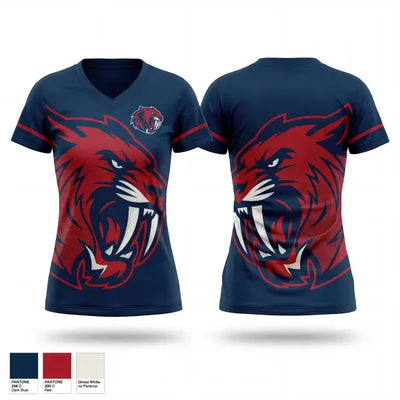 West Virginia Sabers 54265561 Women's Short Sleeve V-neck Shirt - 1
