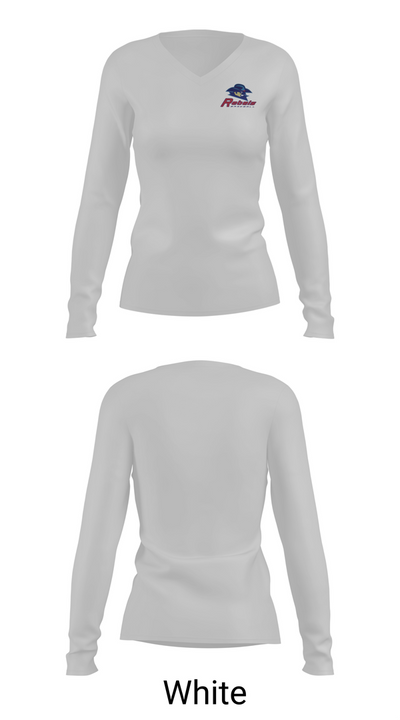 Rebels Baseball 42596787 Women's Long Sleeve V-neck Shirt - 16