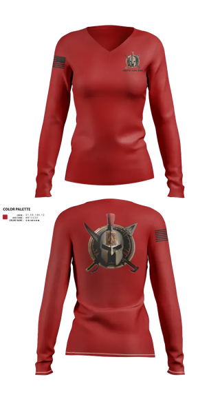 Womens Long Sleeve Vneck Shirt, 108th Air Defense Artillery Brigade, Army, Teamtime, Team time, sublimation, custom sports apparel, team uniforms, spirit wear, spiritwear, sports uniforms, custom shirts, team store, custom team store, fundraiser sports, apparel fundraiser