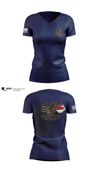 Womens Short Sleeve Vneck Shirt, 145 SFS, Air Force, Teamtime, Team time, sublimation, custom sports apparel, team uniforms, spirit wear, spiritwear, sports uniforms, custom shirts, team store, custom team store, fundraiser sports, apparel fundraiser
