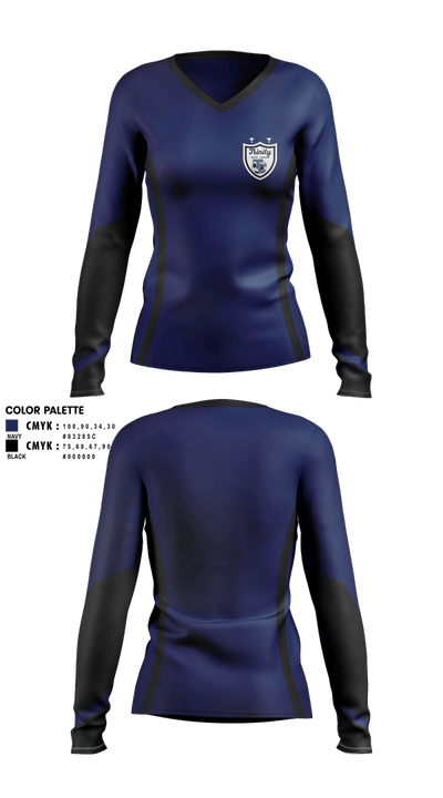 Trinity Collegiate 7993571 Women's Long Sleeve V-neck Shirt - 1