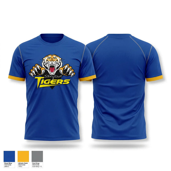 Short Sleeve Performance Shirt, Stringtown Tigers, Women's Basketball, Teamtime, Team time, sublimation, custom sports apparel, team uniforms, spirit wear, spiritwear, sports uniforms, custom shirts, team store, custom team store, fundraiser sports, apparel fundraiser