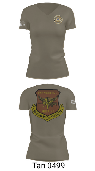 Womens Short Sleeve Vneck Shirt, Evangeline Parish Sheriffs Office S.R.T, Police, Teamtime, Team time, sublimation, custom sports apparel, team uniforms, spirit wear, spiritwear, sports uniforms, custom shirts, team store, custom team store, fundraiser sports, apparel fundraiser