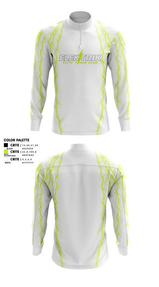 Quarter Zip Jacket, ELEKTRIK ELITE TRACK CLUB, Track & Field, Teamtime, Team time, sublimation, custom sports apparel, team uniforms, spirit wear, spiritwear, sports uniforms, custom shirts, team store, custom team store, fundraiser sports, apparel fundraiser