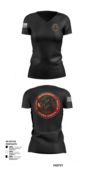 Womens Short Sleeve Vneck Shirt, Detachment 1, 24th MDSB, , Teamtime, Team time, sublimation, custom sports apparel, team uniforms, spirit wear, spiritwear, sports uniforms, custom shirts, team store, custom team store, fundraiser sports, apparel fundraiser