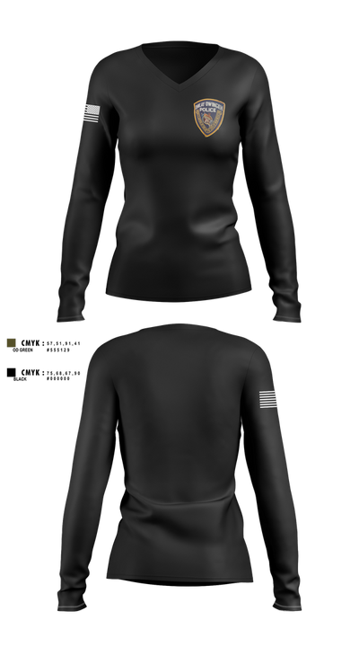 Ohkay Owingeh police 347501 Women's Long Sleeve V-neck Shirt - 1