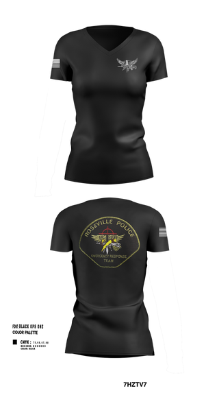 Womens Short Sleeve Vneck Shirt, Roseville E.R.T., , Teamtime, Team time, sublimation, custom sports apparel, team uniforms, spirit wear, spiritwear, sports uniforms, custom shirts, team store, custom team store, fundraiser sports, apparel fundraiser